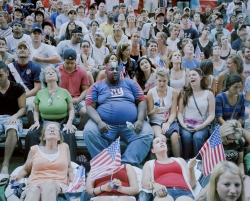 The United States versus Japan, Times Square, New York City. The United States versus Japan, Times Square, New York City.